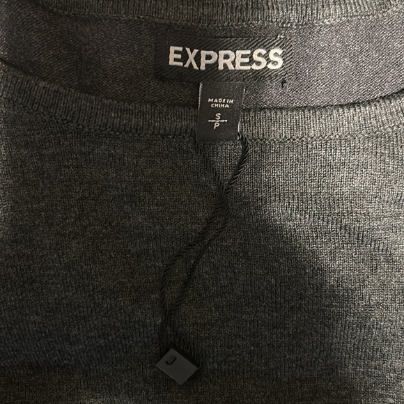 Express Grey/ Black Color Block Tight Fitting  Ruched Dress - Picture 2 of 4